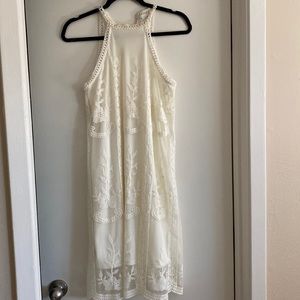 White lace shift dress